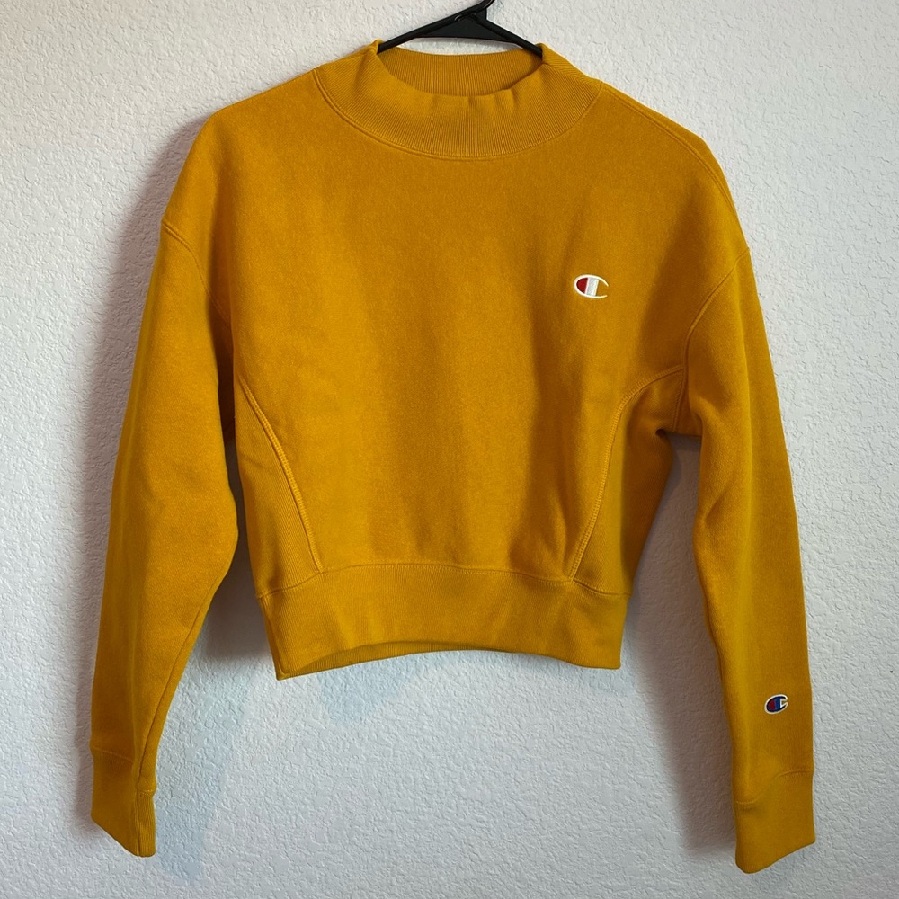 Champion Cropped Yellow/ Orange Woman Sweatshirt